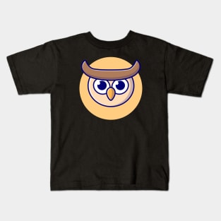 Cute Owl Cartoon Vector Icon Illustration (3) Kids T-Shirt